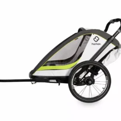 Hamax, Breeze Fahrradanhänger Für Kinder 2023 -Croozer Verkäufe ham400201 hamax breeze white green bicycle arm side